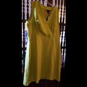 Lime Green Sleeveless Surplice Dress